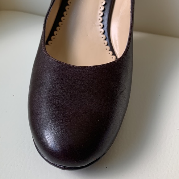 Oscar de la Renta Platform Brown Leather Pumps - Picture 11 of 14